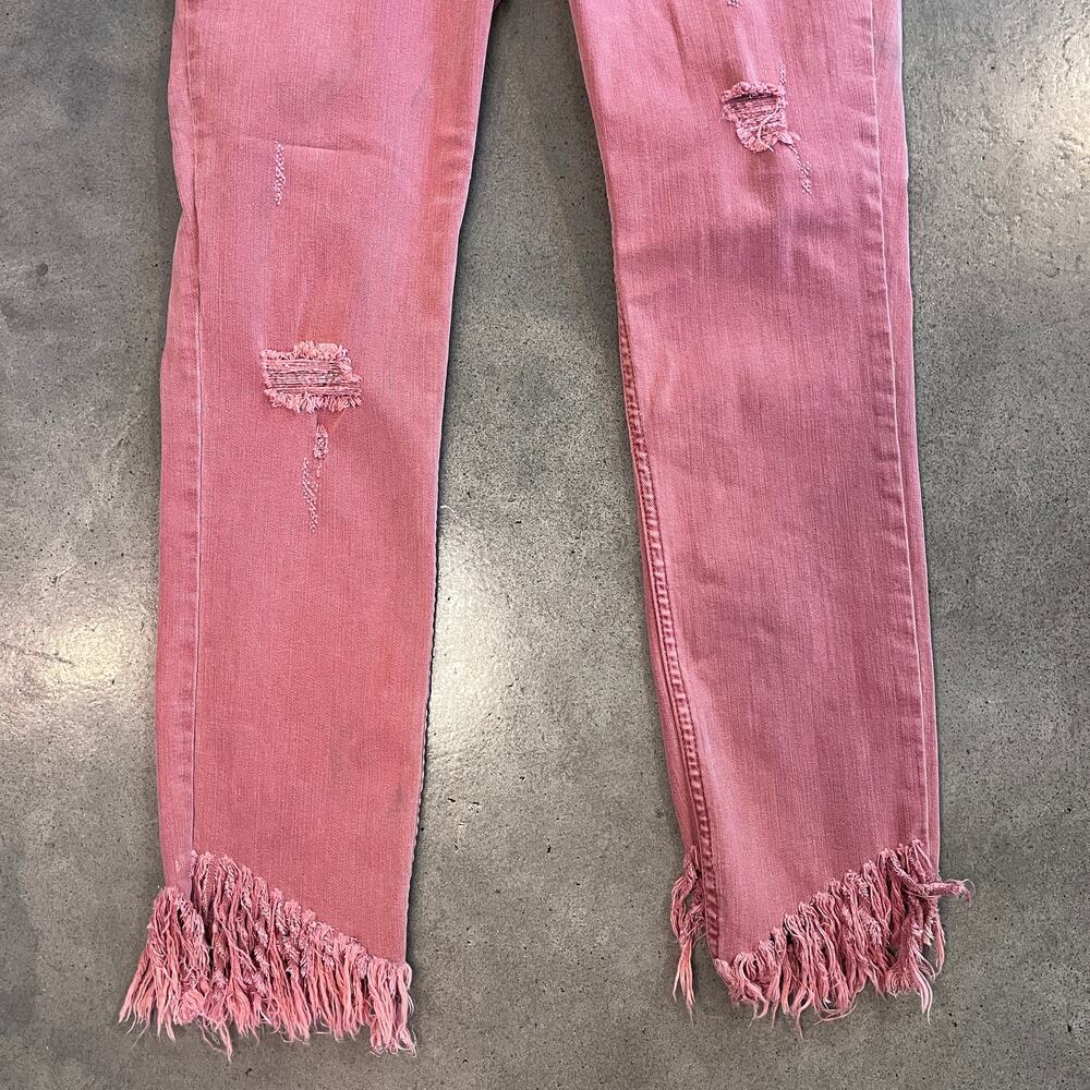 We the Free Great Heights Frayed ankle boho pink rust jeans womens 29 pants - Picture 4 of 8